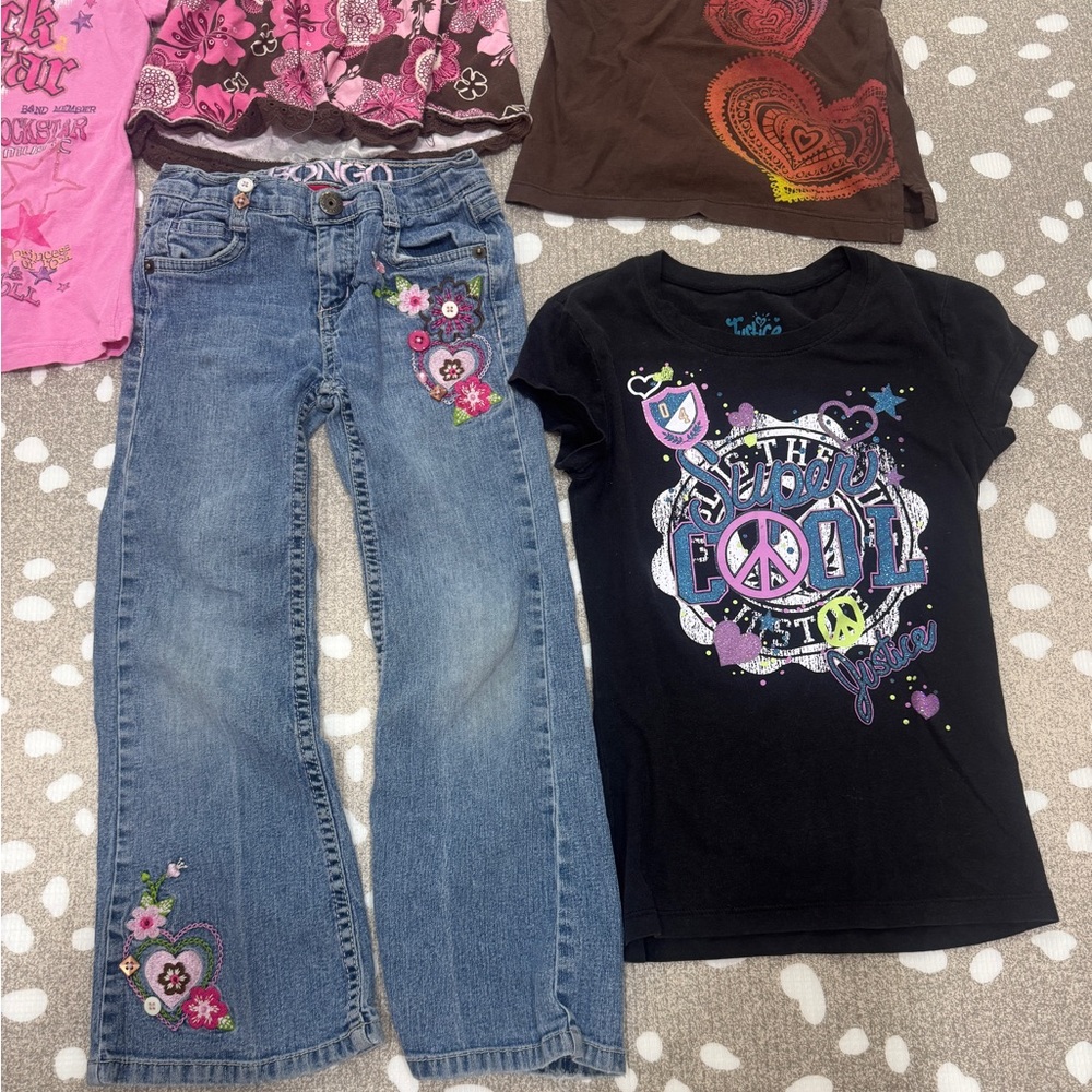 Vintage y2k lot girls tee jeans bedazzled embroidered polo halter tank top - Picture 4 of 14